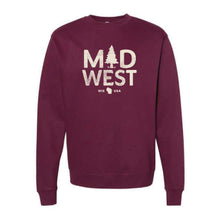 Load image into Gallery viewer, Midwest WI Unisex Midweight Crewneck Sweatshirt