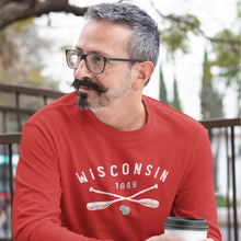 Load image into Gallery viewer, Crossed Paddle Wisconsin Unisex Long Sleeve