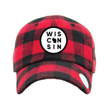 Load image into Gallery viewer, Wisconsin Patch Plaid Baseball style Cap