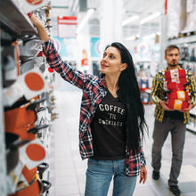 Load image into Gallery viewer, Coffee 'Til Cocktails WI Women’s V-Neck Tee