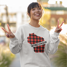 Load image into Gallery viewer, Wisconsin Buffalo Plaid Lightweight Sweater