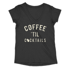 Load image into Gallery viewer, Coffee &#39;Til Cocktails WI Women’s V-Neck Tee
