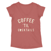 Load image into Gallery viewer, Coffee 'Til Cocktails MN Women’s V-Neck Tee