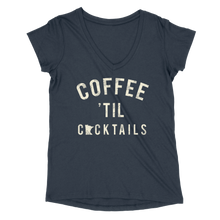 Load image into Gallery viewer, Coffee &#39;Til Cocktails MN Women’s V-Neck Tee
