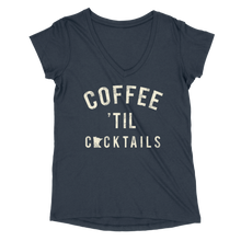 Load image into Gallery viewer, Coffee 'Til Cocktails MN Women’s V-Neck Tee