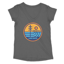 Load image into Gallery viewer, Lake 0266 Sun Rays & Lake Days Women’s Perfect Tri V-Neck Tee