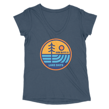Load image into Gallery viewer, Lake 0266 Sun Rays & Lake Days Women’s Perfect Tri V-Neck Tee