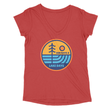 Load image into Gallery viewer, Lake 0266 Sun Rays & Lake Days Women’s Perfect Tri V-Neck Tee
