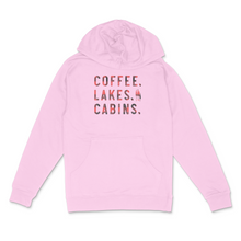 Load image into Gallery viewer, Coffee Lakes Cabins WI Midweight Hoodie