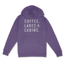 Load image into Gallery viewer, Coffee Lakes Cabins MN Midweight Hoodie