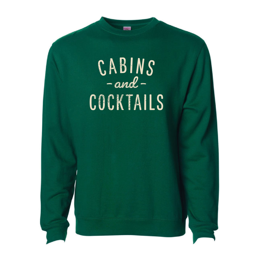 Cabins & Cocktails Unisex Midweight Crewneck Sweatshirt