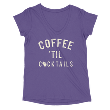 Load image into Gallery viewer, Coffee &#39;Til Cocktails WI Women’s V-Neck Tee

