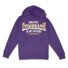 Load image into Gallery viewer, Greatest Comeback in NFL History Unisex Midweight Hooded Sweatshirt
