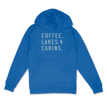 Load image into Gallery viewer, Coffee Lakes Cabins WI Midweight Hoodie
